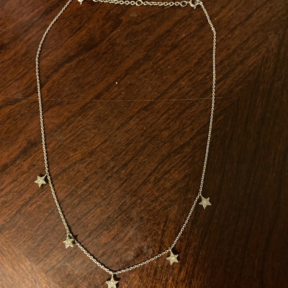 Star Charm on Silver Chain Necklace